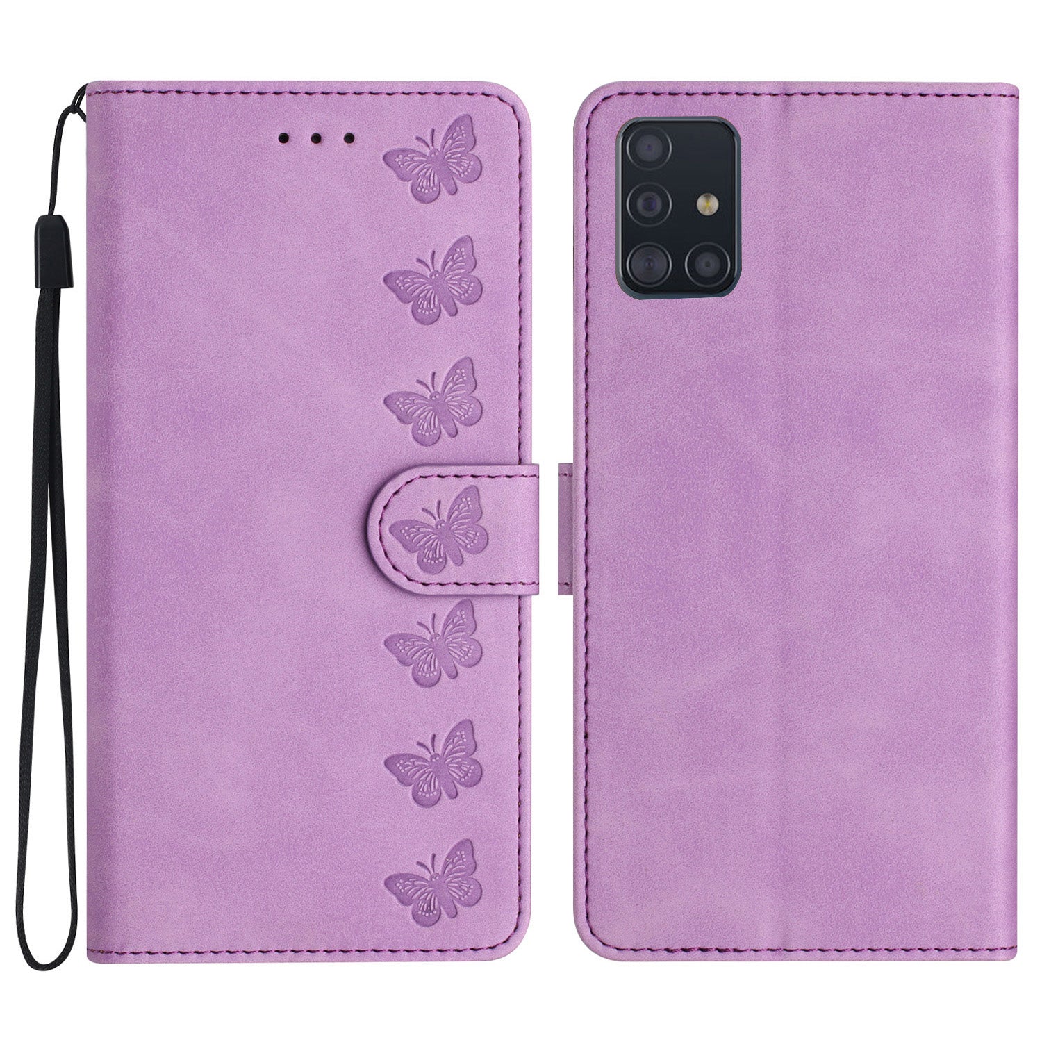 For Samsung Galaxy A51 4G SM-A515 PU Leather Wallet Case Butterfly Imprinted Phone Stand Cover For Samsung Galaxy A51 4G SM-A515 PU Leather Wallet Case Butterfly Imprinted Phone Stand Cover